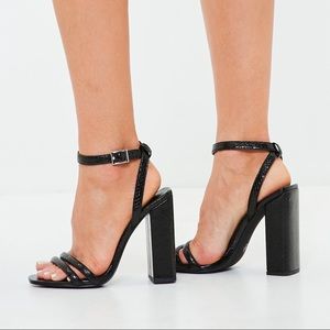 MISSGUIDED 2-STRAP BARELY THERE HEELS